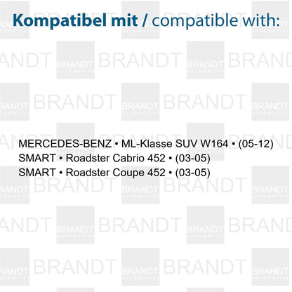 BRANDT AUTOMOTIVE Kennzeichenleuchten LED kompatibel mit Mercedes Benz ML W164 X164 05-12 SMART 452 Cabrio Coupe 03-05 Kennzeichenbeleuchtung