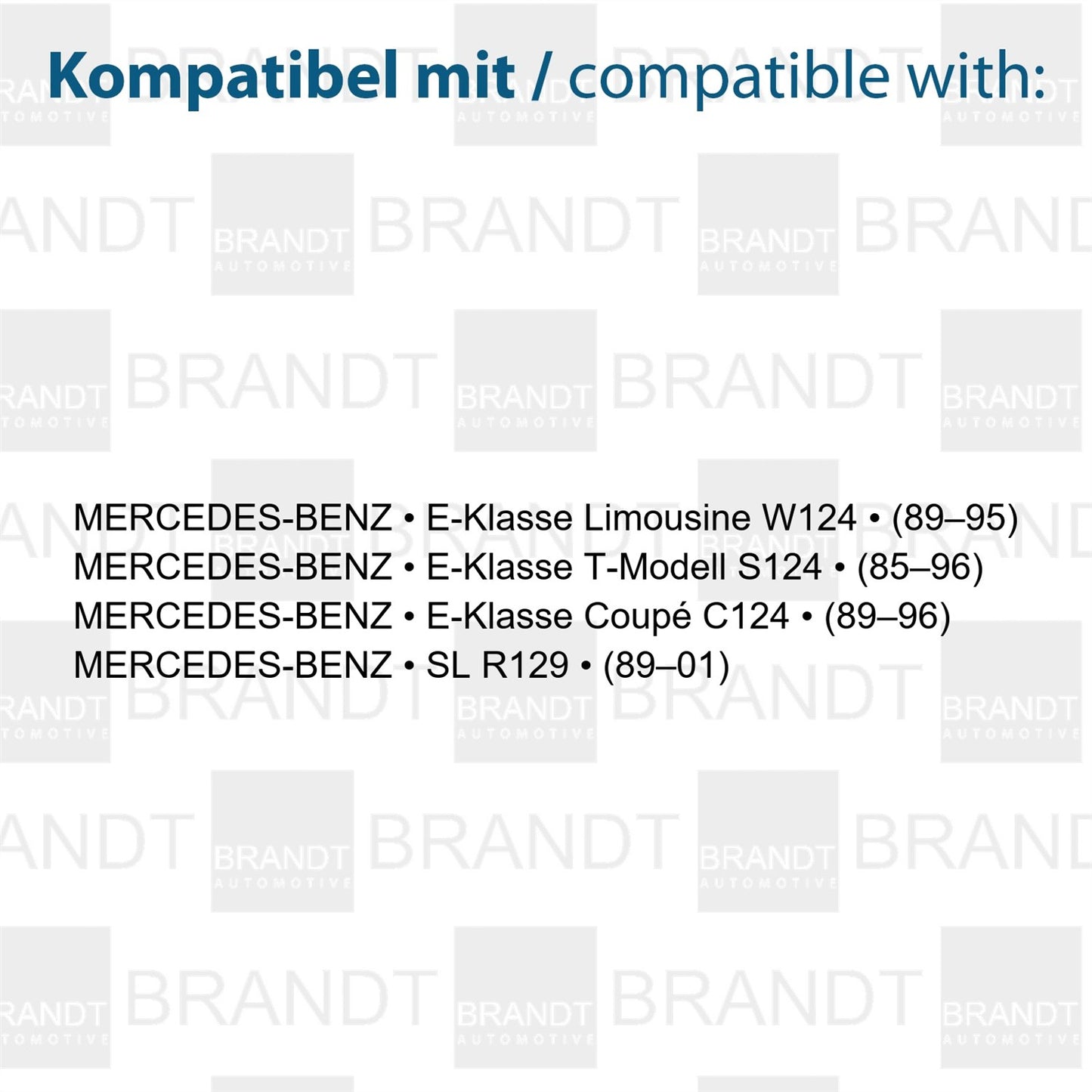 BRANDT AUTOMOTIVE Kennzeichenleuchten LED kompatibel mit Mercedes Benz E-Klasse S124 T-Modell 85–96 W124 Limousine 89–95 C124 Coupe 89–96 SL R129 89-01
