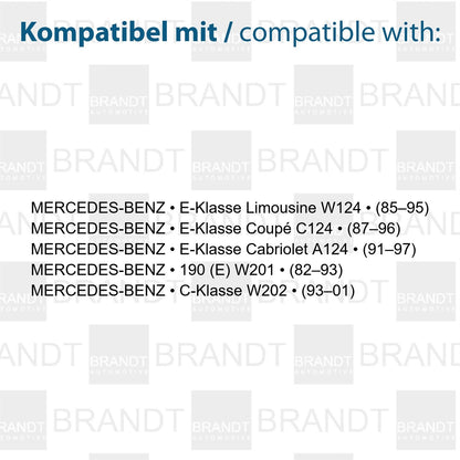 BRANDT AUTOMOTIVE Kennzeichenleuchten LED kompatibel mit Mercedes-Benz E-Klasse Lim. W124 85-95 Cabrio A124 91-97 Coupe C124 87-96 C-Klasse W202 93-01 190 E W201 82-93