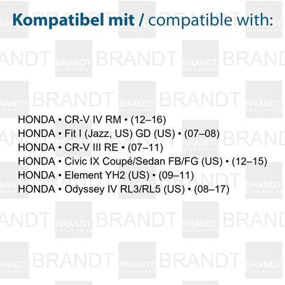 BRANDT AUTOMOTIVE Kennzeichenleuchten LED kompatibel mit Honda Civic IX Coupe Lim. 12-15 CR-V III RE 07-11 Odyssey IV 08-17 CR-V IV RM 12-16 Fit I GD 07-08