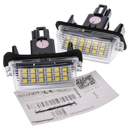 BRANDT Kennzeichenleuchten LED kompatibel mit Toyota Auris II E18 12-18 Avensis III T27 Camry VII XV50 12-17 Highlander III XU50 14-18 Prius C I 12-19 Verso-S I 10-16 Yaris Cross I 21-25 Yaris XP13