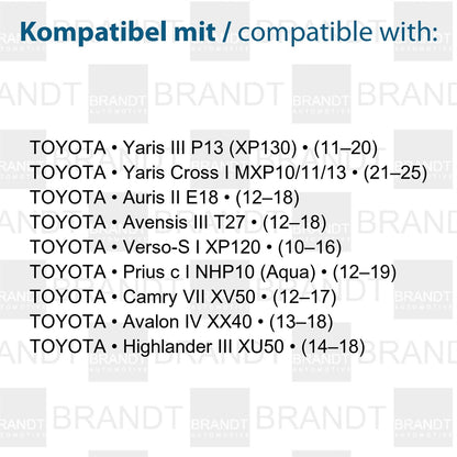 BRANDT Kennzeichenleuchten LED kompatibel mit Toyota Auris II E18 12-18 Avensis III T27 Camry VII XV50 12-17 Highlander III XU50 14-18 Prius C I 12-19 Verso-S I 10-16 Yaris Cross I 21-25 Yaris XP13