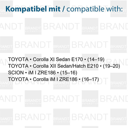 BRANDT AUTOMOTIVE Kennzeichenleuchten LED kompatibel mit Toyota Corolla iM I 16-17 Corolla XI Lim. E170 14-19 Corolla XII Lim. Stufenh. E210 19-20 Scion iM I 15-16