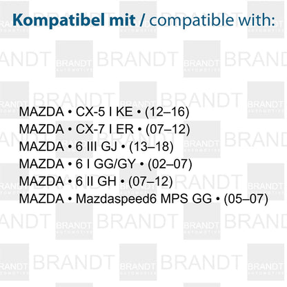 BRANDT AUTOMOTIVE Kennzeichenleuchten LED kompatibel mit Mazda 6 I 02-07 6 II GH 07-12 6 III GJ 13-18 CX-5 I KE 12-16 CX-7 I ER 07-12 Mazdaspeed 6 MPS GG 05-07