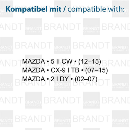 BRANDT AUTOMOTIVE Kennzeichenleuchten LED kompatibel mit Mazda 2 I DY 02-07 5 II CW 12-15 CX-9 I TB 07-15