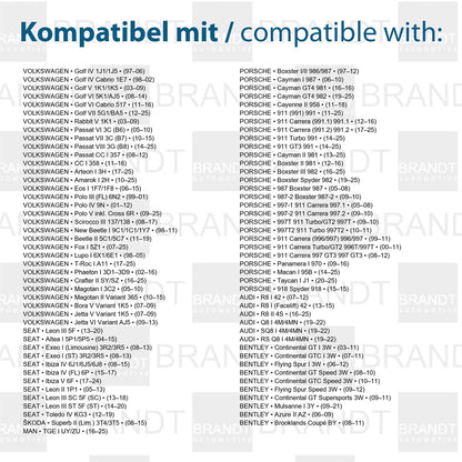 BRANDT Kennzeichenleuchten LED + Widerstand kompatibel mit Audi RS Q8 SQ8 I 4M 19-22 R8 I 42 07-15 R8 II 4S 16-25 Skoda Superb II 3T Lim. MAN TGE I 16-25 VW Crafter II Eos 1F Fox 5Z Scirocco III T-Roc I