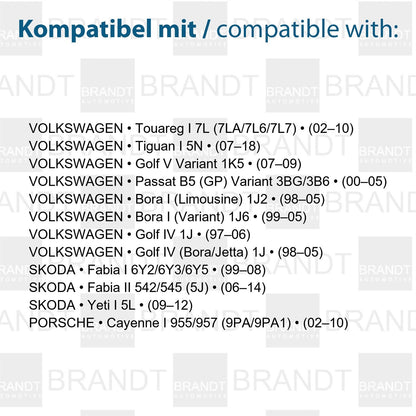 BRANDT Kennzeichenleuchten LED kompatibel mit Skoda Fabia I 6Y 99-08 Fabia II 5J 06-14 Yeti I 5L 09-12 Porsche Cayenne I 02-10 VW Sharan II 7N Tiguan I II 5N AD1 11-25Touran I II 1T 5T