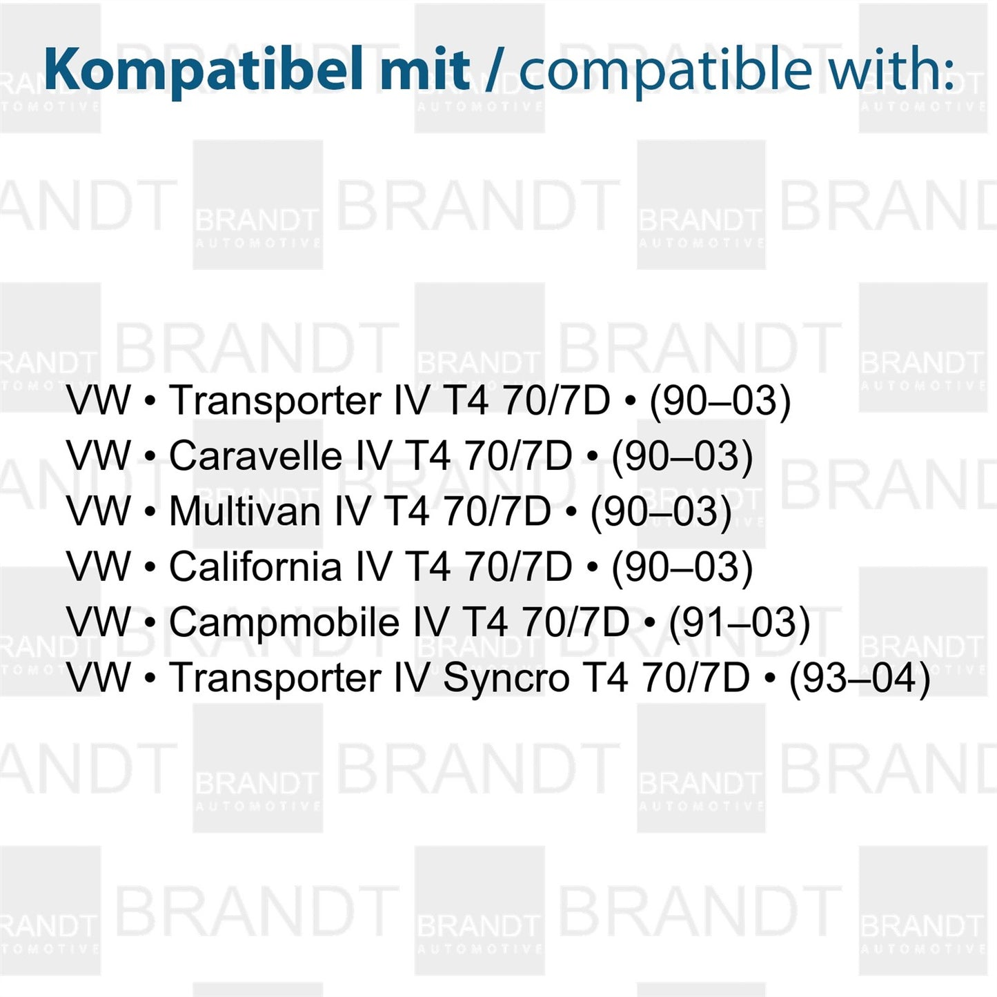 BRANDT Kennzeichenleuchten LED kompatibel mit VW California 7D T4 90-03 Campmobile 7D T4 91-03 Caravelle 7D T4 90-03 Multivan 7D T4 90-03 Transporter 7D Syncro T4 93-04 Transporter 7D T4 90-03