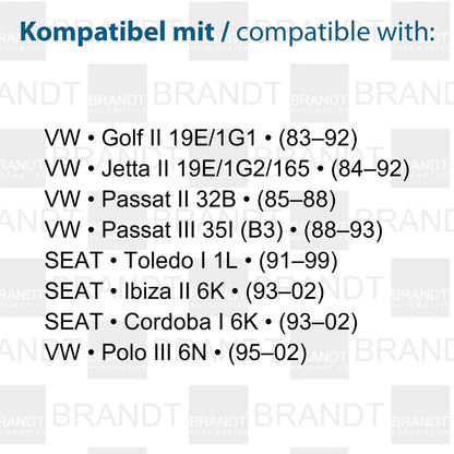BRANDT Kennzeichenleuchten LED kompatibel mit VW Golf II 83-92 Jetta II 84-92 Passat II 32B 85-88 Passat III B3 88-93 Polo III 6N 95-02 Seat Cordoba I 6K 93-02 Ibiza II 6K 93-02 Toledo I 1L 91-99