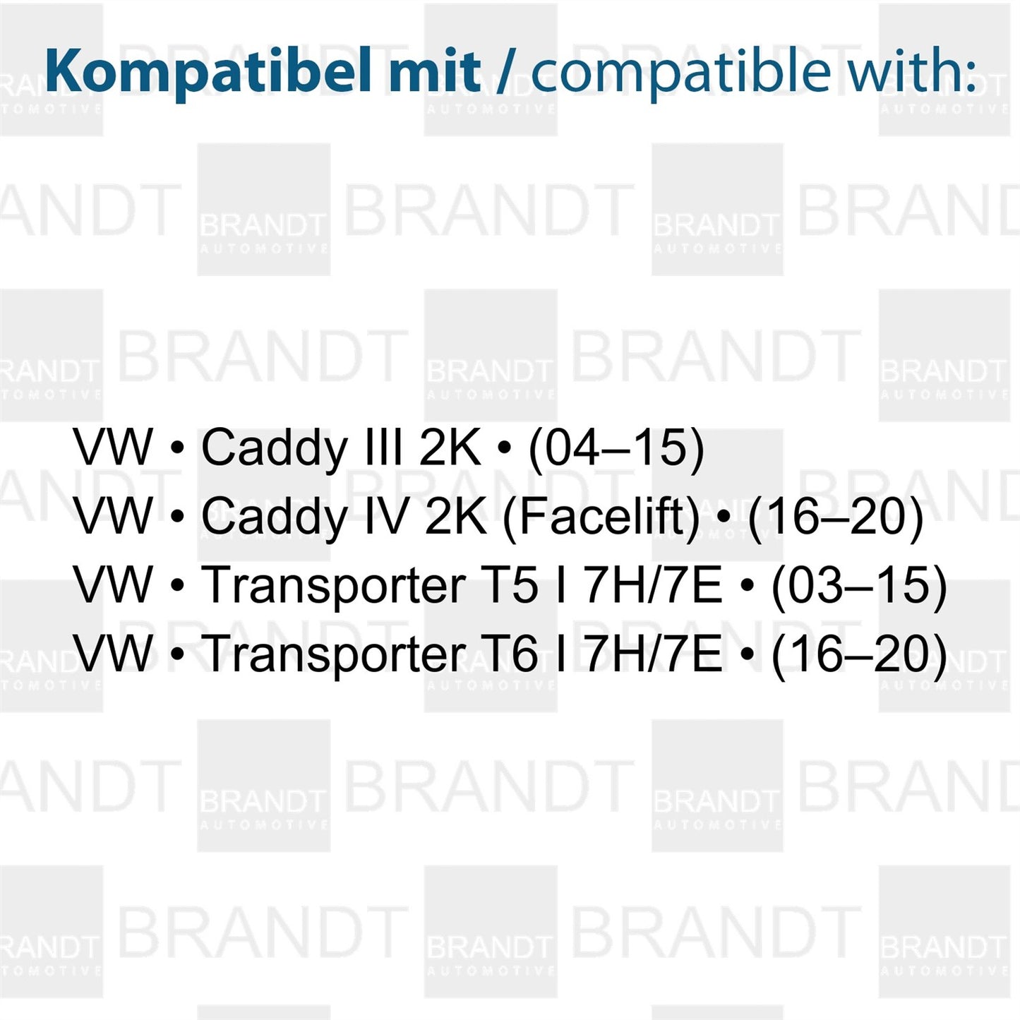 BRANDT AUTOMOTIVE Kennzeichenleuchten LED kompatibel mit VW Caddy III 2K 04-15 Caddy IV SA 16-20 Transporter T5 I 7H 7E 03-15 Transporter T6 I 7H 7E 16-20