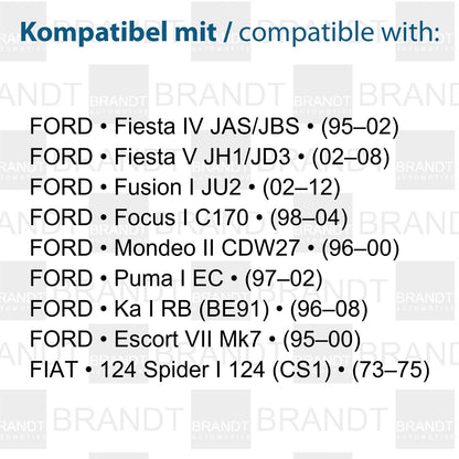 BRANDT Kennzeichenleuchten LED kompatibel mit Fiat 124 Spider I 73-75 Ford Escort VII Mk7 95-00 Fiesta IV V 95-08 Focus I C170 98-04 Fusion I JU2 02-12 KA I 96-08 Mondeo II 96-00 Puma I EC 97-02