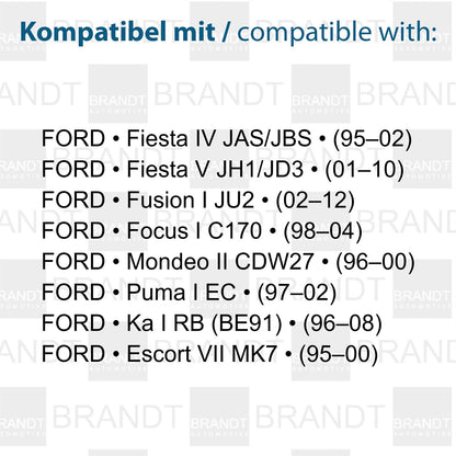 BRANDT Kennzeichenleuchten LED kompatibel mit Ford Escort VII MK7 95-00 Fiesta IV 95-02 Fiesta V 01-10 Focus I C170 98-04 Fusion I JU2 02-12 KA I 96-08 Mondeo II 96-00 Puma I EC 97-02