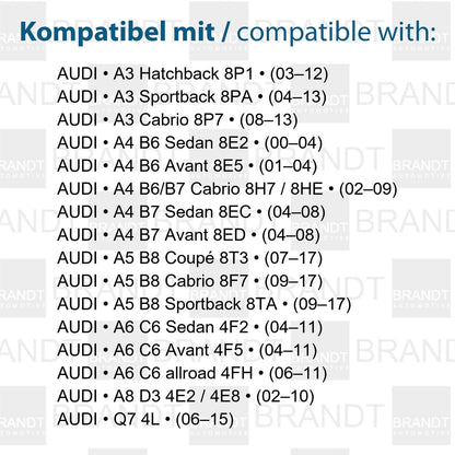 BRANDT AUTOMOTIVE Kennzeichenleuchten LED kompatibel mit Audi RS6 S6 A6 C6 allroad 4FH 06-11 A6 RS6 S6 C6 Avant 4F5 04-11 A6 C6 Limousine 4F2 04-11 A8 S8 D3 02-10 Q7 4L 06-15