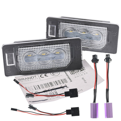BRANDT AUTOMOTIVE Kennzeichenleuchten + Kabel CREE LED + Widerstand kompatibel mit AUDI A5 RS5 S5 8T 8F TT RS TTS 8J A1 8X A4 B8 S4 RS4 8K A6 C7 A7 4G Q5 8R Kennzeichenbeleuchtung
