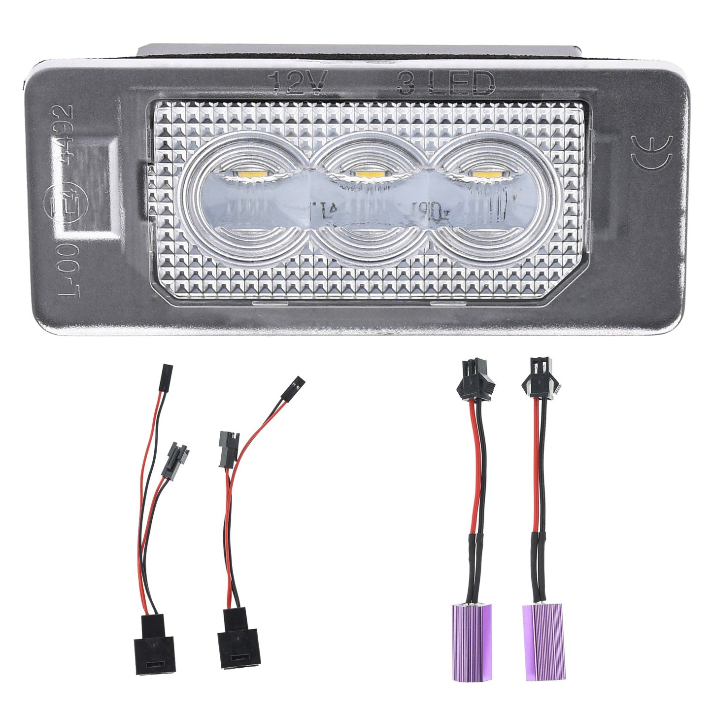 BRANDT Kennzeichenleuchten + Kabel CREE LED + Widerstand kompatibel mit SKODA FABIA II III 542 545 NJ3 YETI 5L SUPERB II 3T VW PASSAT B6 CC 3C 357 PORSCHE Panamera Turbo 970 Kennzeichenbeleuchtung