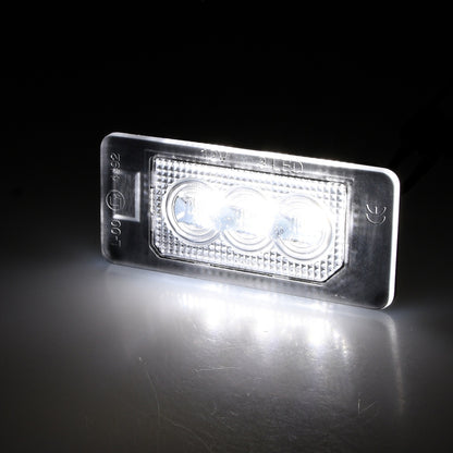 BRANDT Kennzeichenleuchten + Kabel CREE LED + Widerstand kompatibel mit SKODA FABIA II III 542 545 NJ3 YETI 5L SUPERB II 3T VW PASSAT B6 CC 3C 357 PORSCHE Panamera Turbo 970 Kennzeichenbeleuchtung