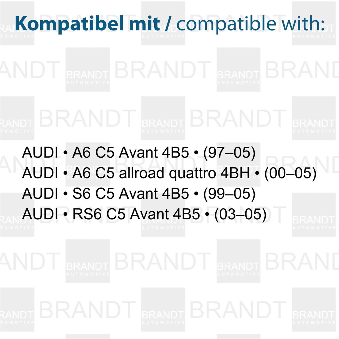 BRANDT AUTOMOTIVE Kennzeichenleuchten LED kompatibel mit Audi A6 C5 allroad 00-05 A6 C5 Avant 4B 97-05 RS6 C5 Avant 4B 03-05 S6 C5 Avant 4B 99-05
