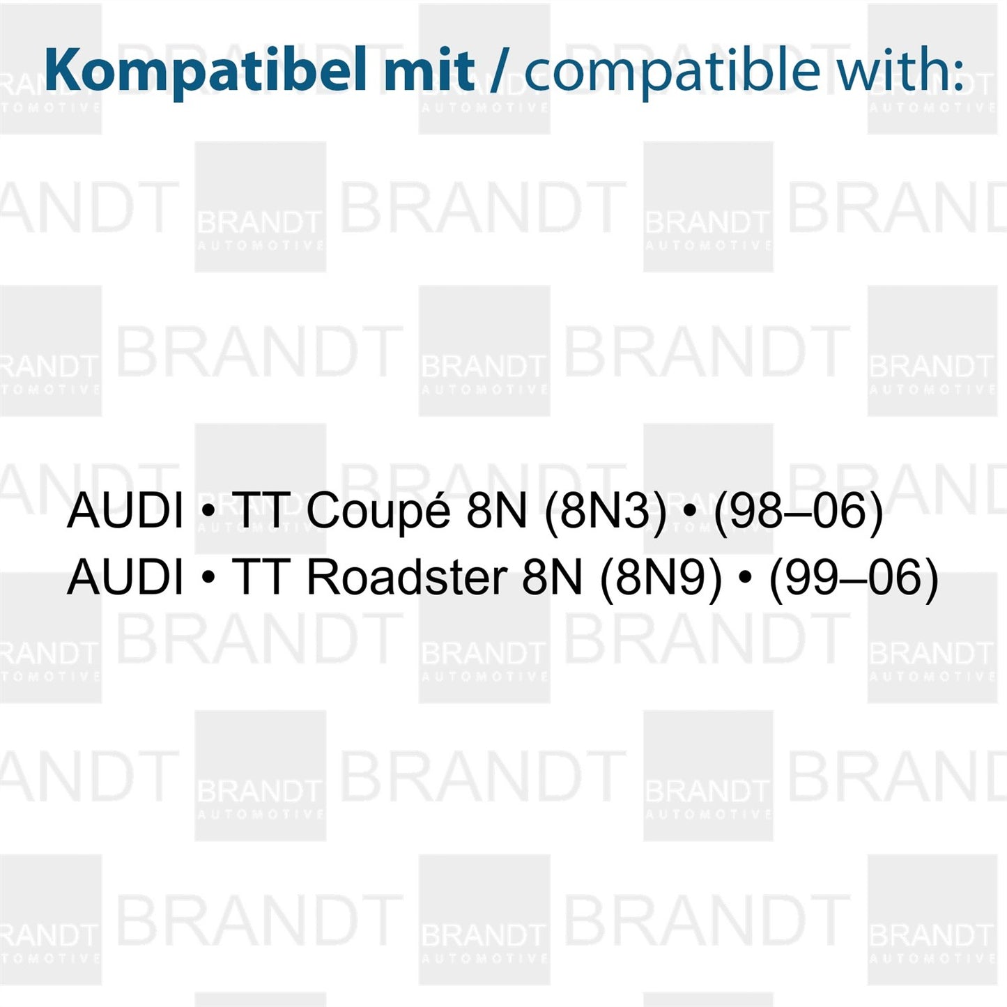 BRANDT AUTOMOTIVE Kennzeichenleuchten LED kompatibel mit Audi TT Coupe 98-06 TT Roadster 99-06