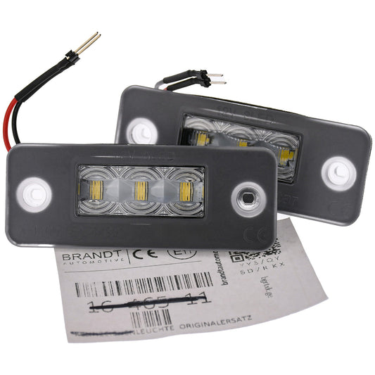 BRANDT AUTOMOTIVE Kennzeichenleuchten + Kabel CREE LED kompatibel mit Audi A8 D3 02-10 S8 4E D3 06-10