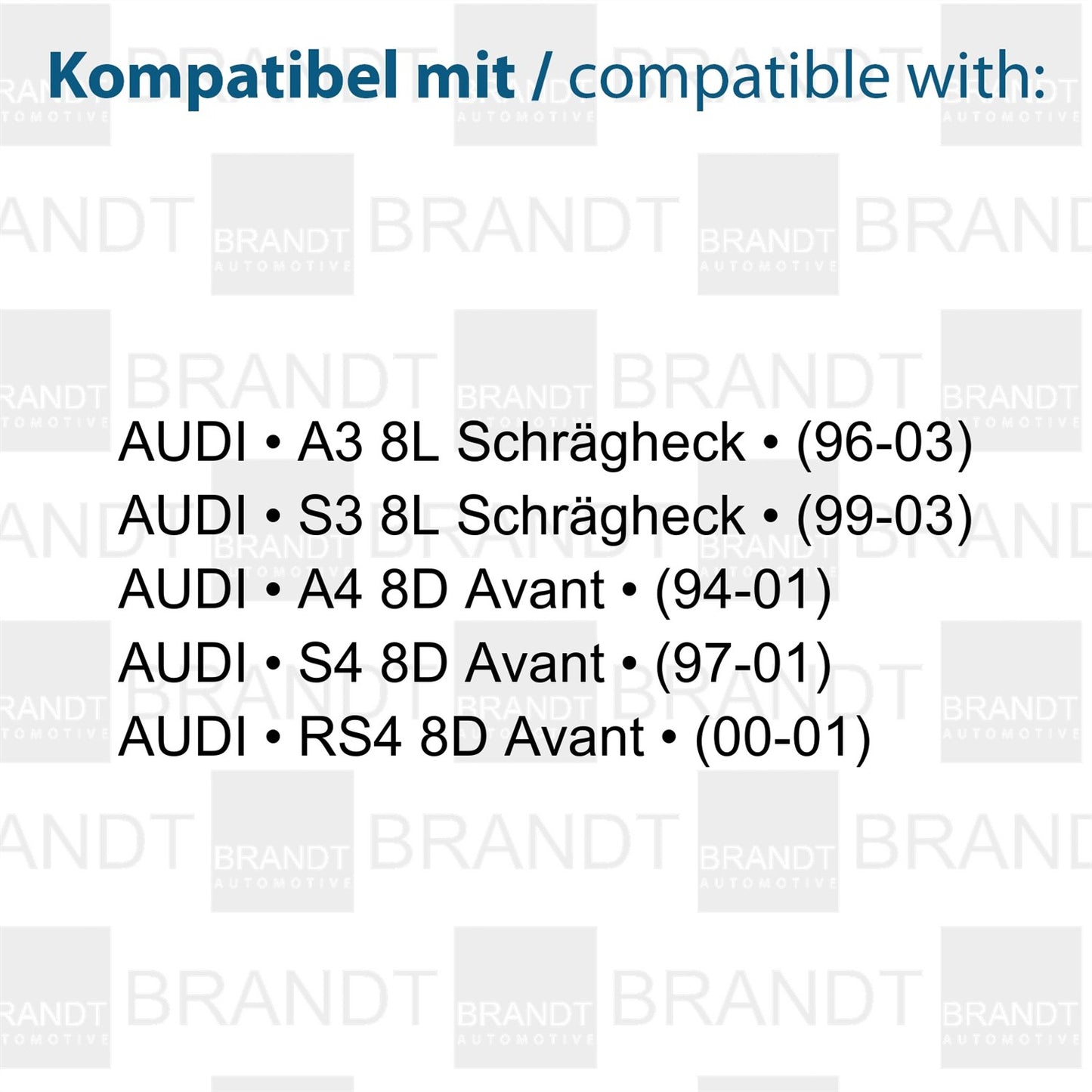BRANDT AUTOMOTIVE Kennzeichenleuchten CREE LED kompatibel mit AUDI A3 S3 8L 96-03 A4 S4 RS4 AVANT 94-01 Kennzeichenbeleuchtung