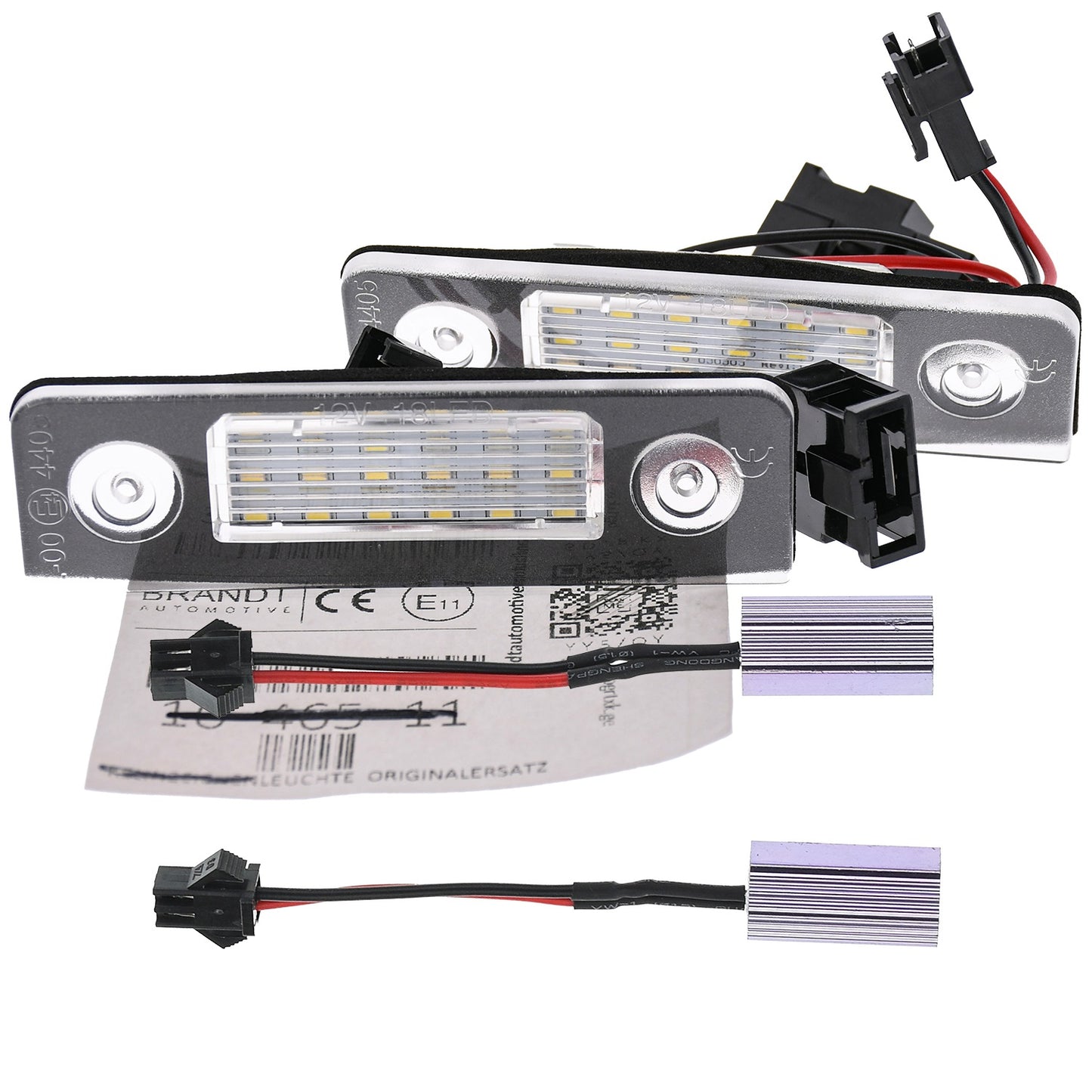 BRANDT AUTOMOTIVE Kennzeichenleuchten + Kabel LED + Widerstand kompatibel mit Skoda Octavia II 1Z 08-13 Roomster I 5J 09-15 Roomster Praktik I 5J 09-15