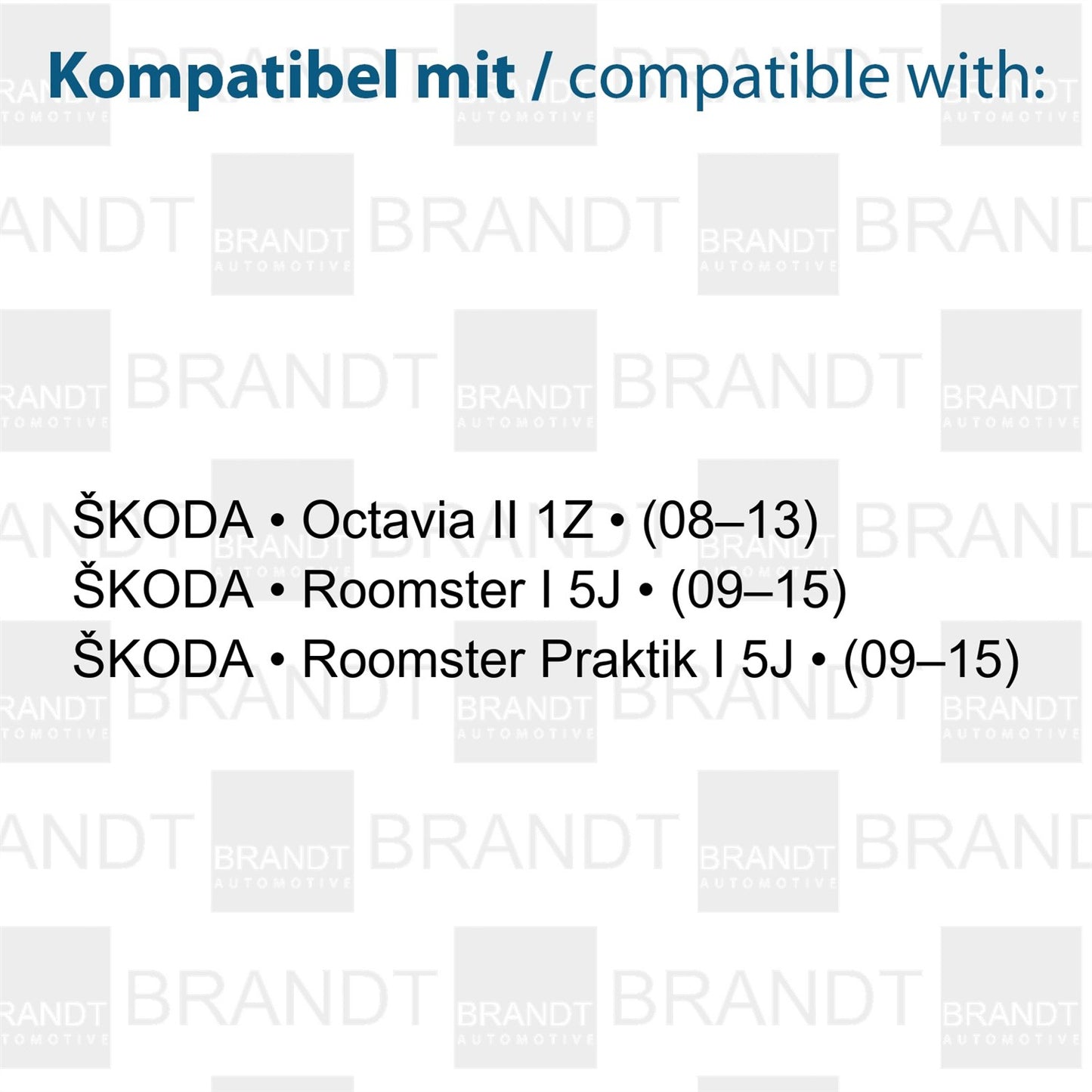 BRANDT AUTOMOTIVE Kennzeichenleuchten + Kabel LED + Widerstand kompatibel mit Skoda Octavia II 1Z 08-13 Roomster I 5J 09-15 Roomster Praktik I 5J 09-15