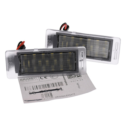 BRANDT AUTOMOTIVE Kennzeichenleuchten + Kabel LED kompatibel mit Opel Ampera-E I 17-20 Insignia A Sports Tourer 09-17 Mokka I / X J13 12-18