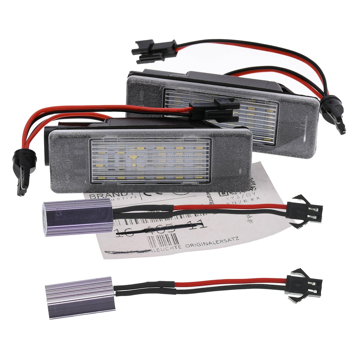 BRANDT Kennzeichenleuchten LED + Widerstand kompatibel mit Citroen C2 I C3 II III Pluriel I HB C4 Cactus I Picasso C4 II B7 C4 C5 II C6 I TD C8 I Evasion I Grand C4 Picasso II Spacetourer Jumpy II G9