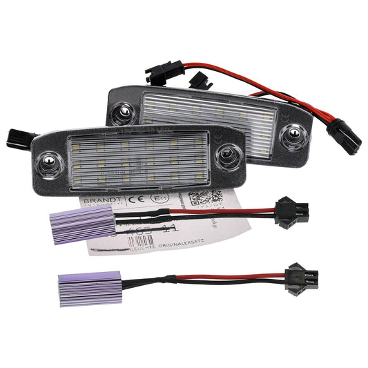 BRANDT Kennzeichenleuchten LED + Widerstand kompatibel mit Hyundai Elantra IV HD 06-11 Kona I +Electric OS 18-23 Sonata VI / Hybrid YF 09-15 Tucson I JM 05-09 Kia Sorento II III XM UM Sportage V NQ5