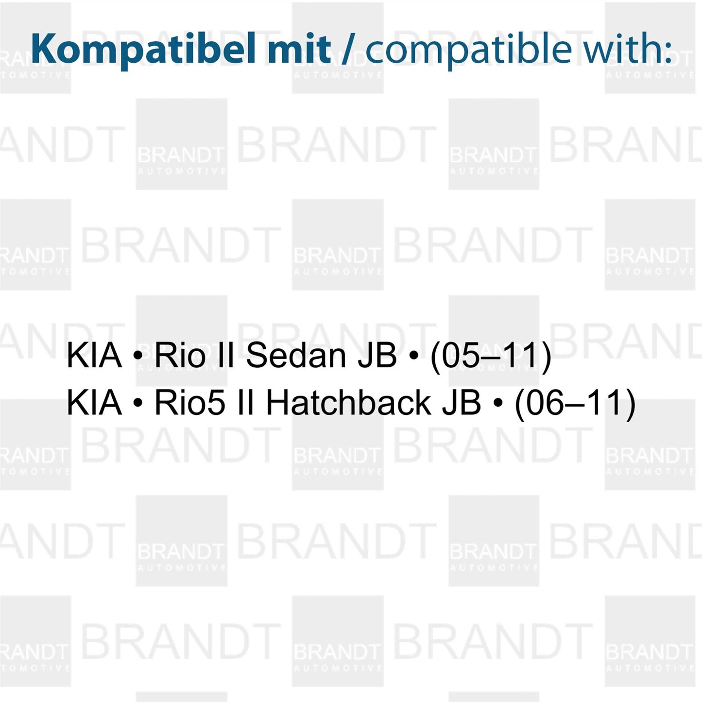 BRANDT AUTOMOTIVE Kennzeichenleuchten LED kompatibel mit Kia Rio II Limousine JB 05-11 Rio5 II Stufenheck JB 06-11