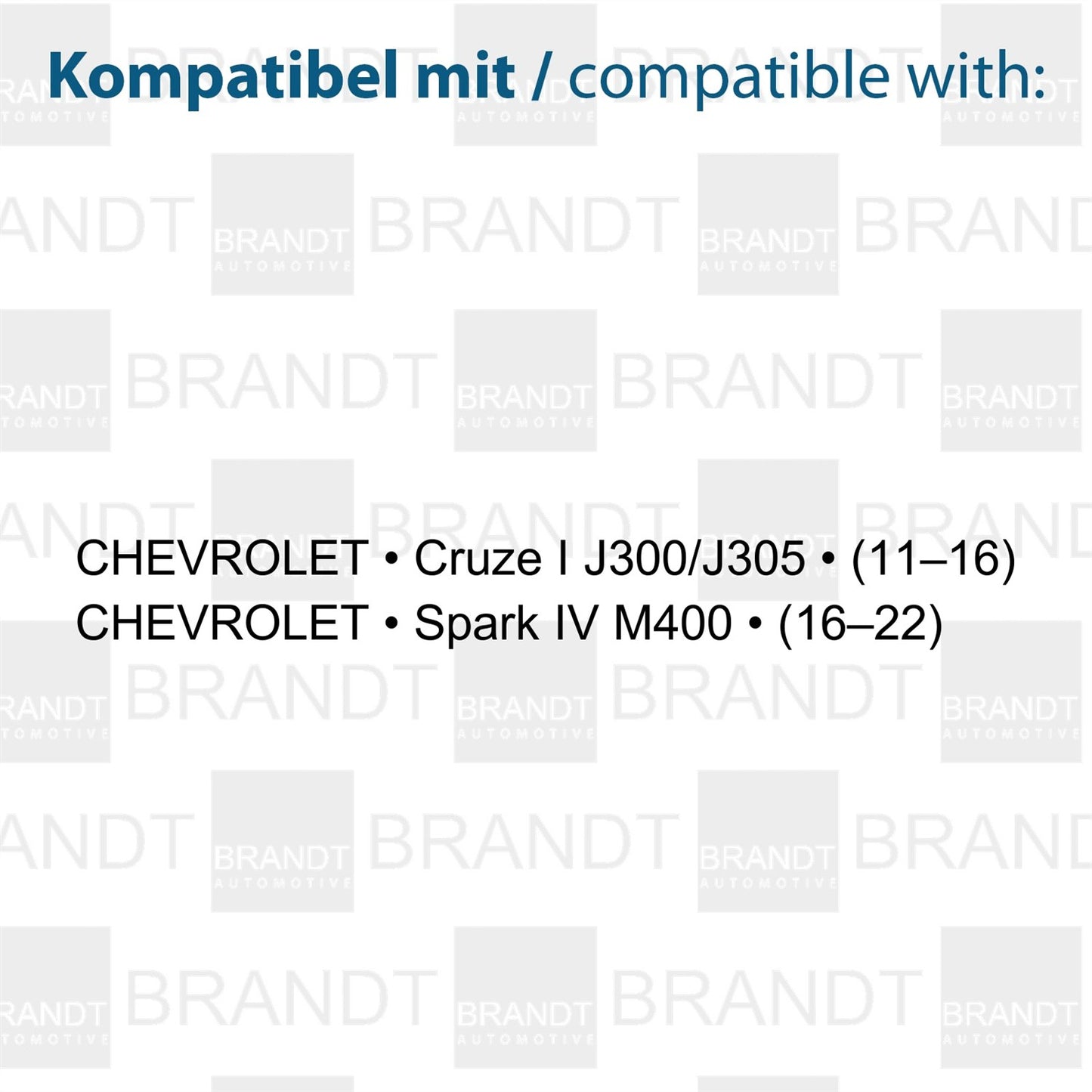 BRANDT AUTOMOTIVE Kennzeichenleuchten + Kabel LED + Widerstand kompatibel mit Chevrolet Cruze I J300 J305 11-16 Spark IV 16-22