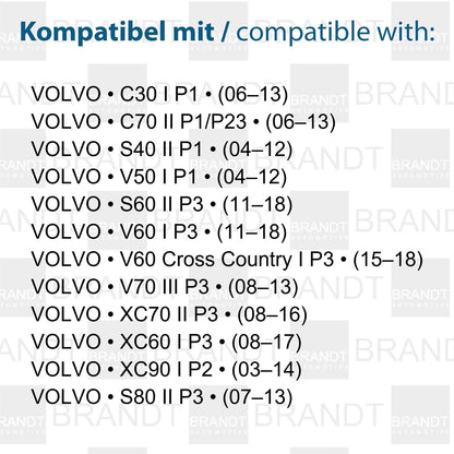 BRANDT AUTOMOTIVE Kennzeichenleuchten LED kompatibel mit Volvo C30 I P1 C70 II S40 II P1 S60 II P3 S80 II P3 V50 I P1V60 (Cross Country) I P3 11-18 V70 III P3 XC60 I XC70 II XC90 I P2