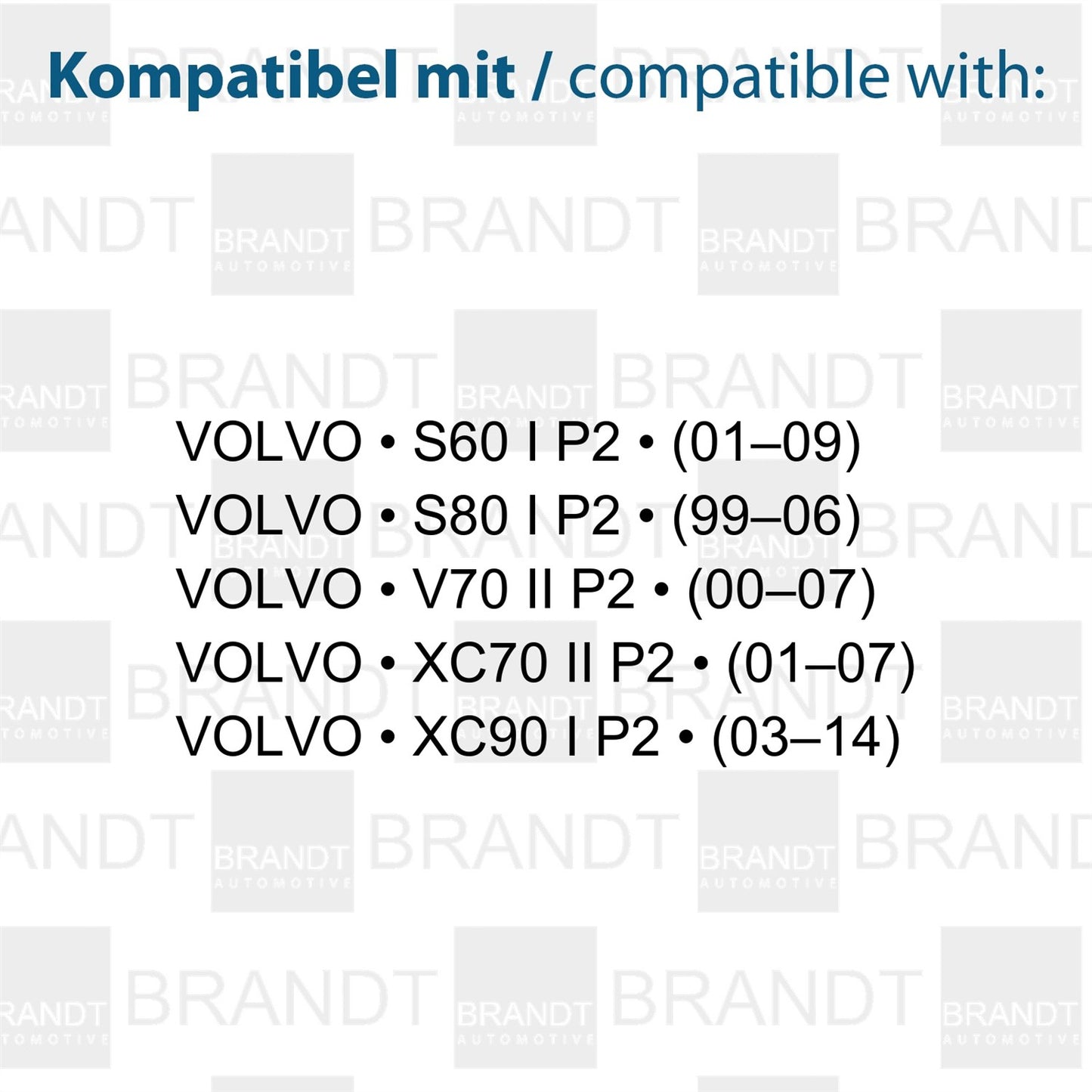 BRANDT AUTOMOTIVE Kennzeichenleuchten LED kompatibel mit Volvo S60 I P2 01-09 S80 I P2 99-06 V70 II P2 00-07 XC70 II P2 01-07 XC90 I P2 03-14