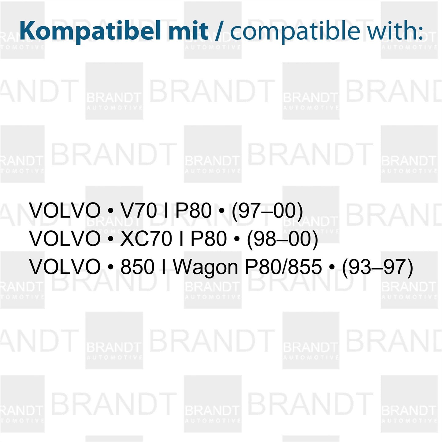 BRANDT AUTOMOTIVE Kennzeichenleuchten + Kabel LED kompatibel mit Volvo 850 I 93-97 V70 I P80 97-00 XC70 I P80 98-00