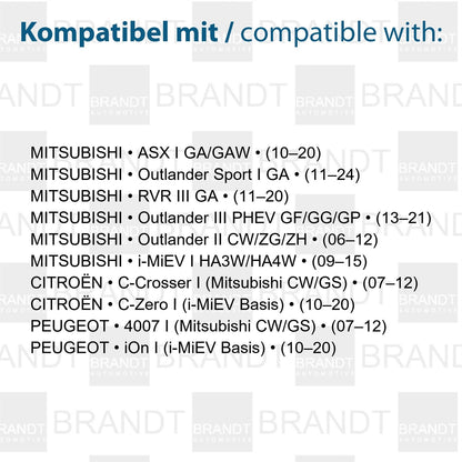 BRANDT Kennzeichenleuchten mit Stecker LED kompatibel mit Mitsubishi ASX I 10-20 i-MiEV I 09-15 Outlander II 06-12 Outlander III PHEV 13-21 Outlander Sport I GA 11-24 RVR III GA 11-20