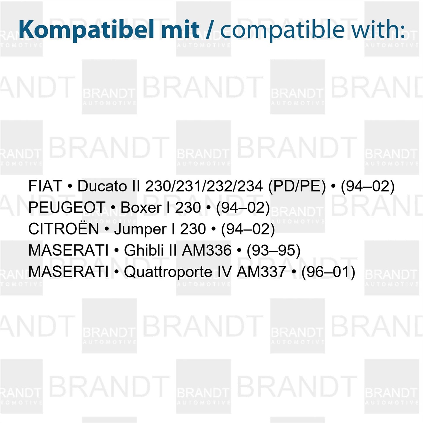 BRANDT AUTOMOTIVE Kennzeichenleuchten + Kabel LED kompatibel mit Citroen Jumper I 230 94-02 Fiat Ducato II 94-02 Peugeot Boxer I 230 94-02