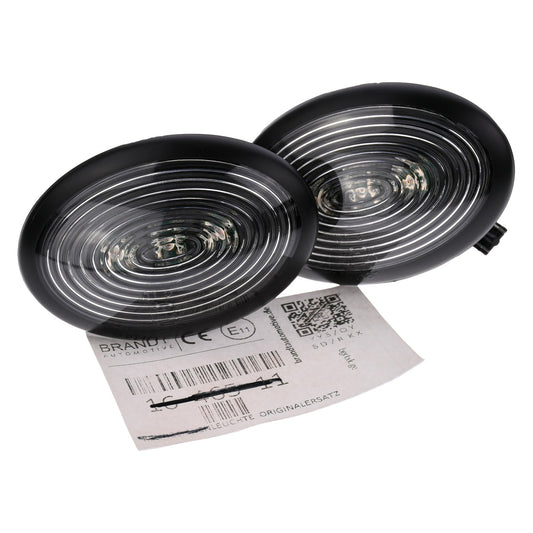 BRANDT Seitenblinker Set LED Blinker + Kabel Getönt passend für Mini Cabrio R57 Clubman R55 Hatch R56 Roadster R59 Coupe R58 Blinkleuchten