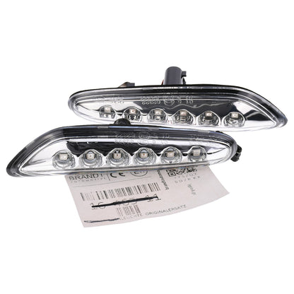 BRANDT Seitenblinker Set LED Blinker + Kabel Weiss passend für Bmw 1er E81 E87 04-11 E82 E88 07-13 3er E46 01-05 3er E90 E91 E92 E93 05-13 E60 E61 03-10 X1 E84 09-12 X3 E83 03-10 Blinkleuchten