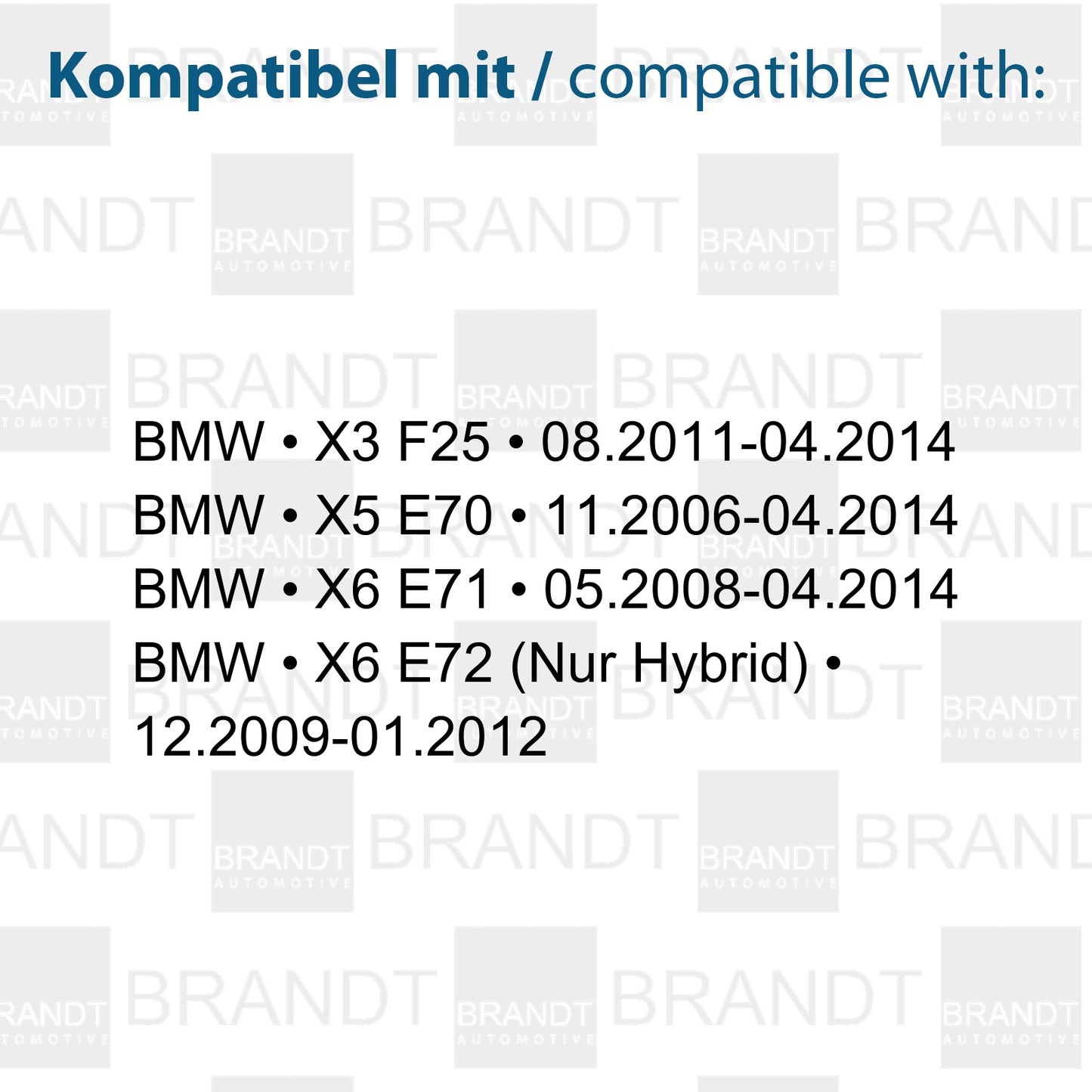 BRANDT Seitenblinker Set LED Oem Style Blinker Weiss passend für Bmw X5 E70 06-14 X3 F25 11-14 X6 E71 08-14 F72 Hybrid 09-12 Blinkleuchten