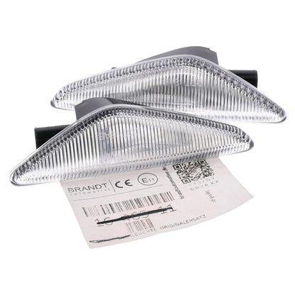 BRANDT Seitenblinker Set LED Oem Style Blinker Weiss passend für Bmw X5 E70 06-14 X3 F25 11-14 X6 E71 08-14 F72 Hybrid 09-12 Blinkleuchten
