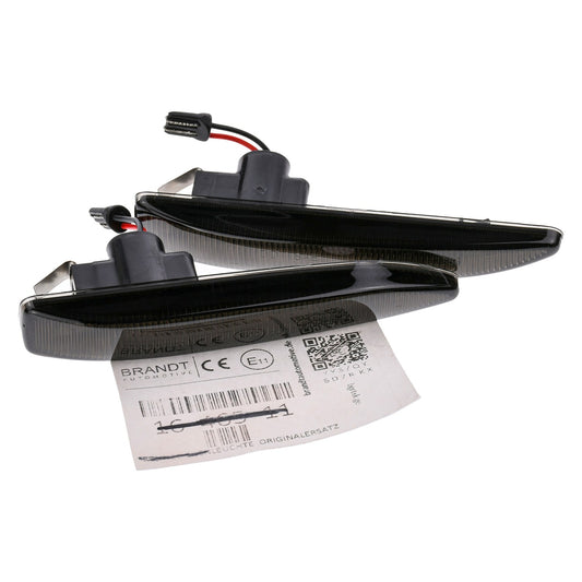 BRANDT Seitenblinker Set LED Blinker + Kabel Schwarz passend für Bmw 7er E65 01-08 E66 Lang 02-08 E67 Protection 03-08 E68 Hydrogen 7 05-08