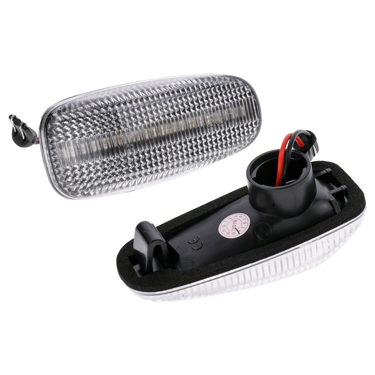 BRANDT Seitenblinker Set LED Blinker + Kabel Weiss passend für Mercedes C-Klasse W202 S202 E-Klasse W124 C124 A124 W210 CLK C208 A208 SLK R170 Viano W639 Vaneo W414 Sprinter W901 Vario W670 VW LT II