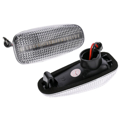 BRANDT Seitenblinker Set LED Blinker + Kabel Weiss passend für Mercedes C-Klasse W202 S202 E-Klasse W124 C124 A124 W210 CLK C208 A208 SLK R170 Viano W639 Vaneo W414 Sprinter W901 Vario W670 VW LT II