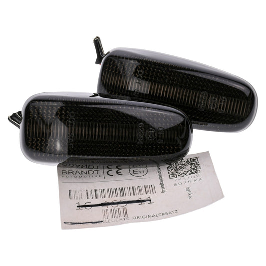 BRANDT Seitenblinker Set LED Blinker + Kabel Schwarz passend für Mercedes C-Klasse W202 S202 E-Klasse W124 C124 A124 W210 CLK C208 A208 SLK R170 Viano W639 Vaneo W414 Sprinter W901 Vario W670 VW LT II