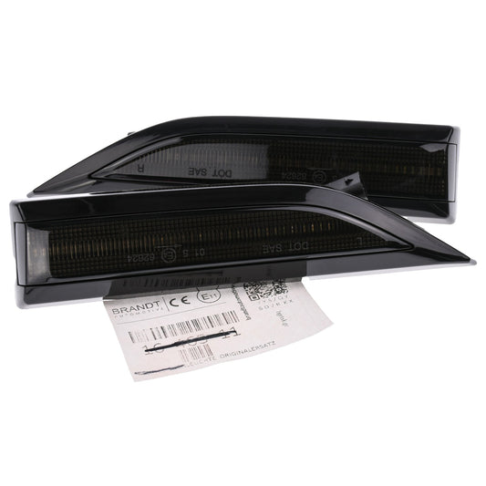 BRANDT Seitenblinker Set LED Kotflügel Blinker + Kabel Schwarz passend für VW T6 SG Transporter Multivan Caravelle Multivan 7E 15-19 Blinkleuchten