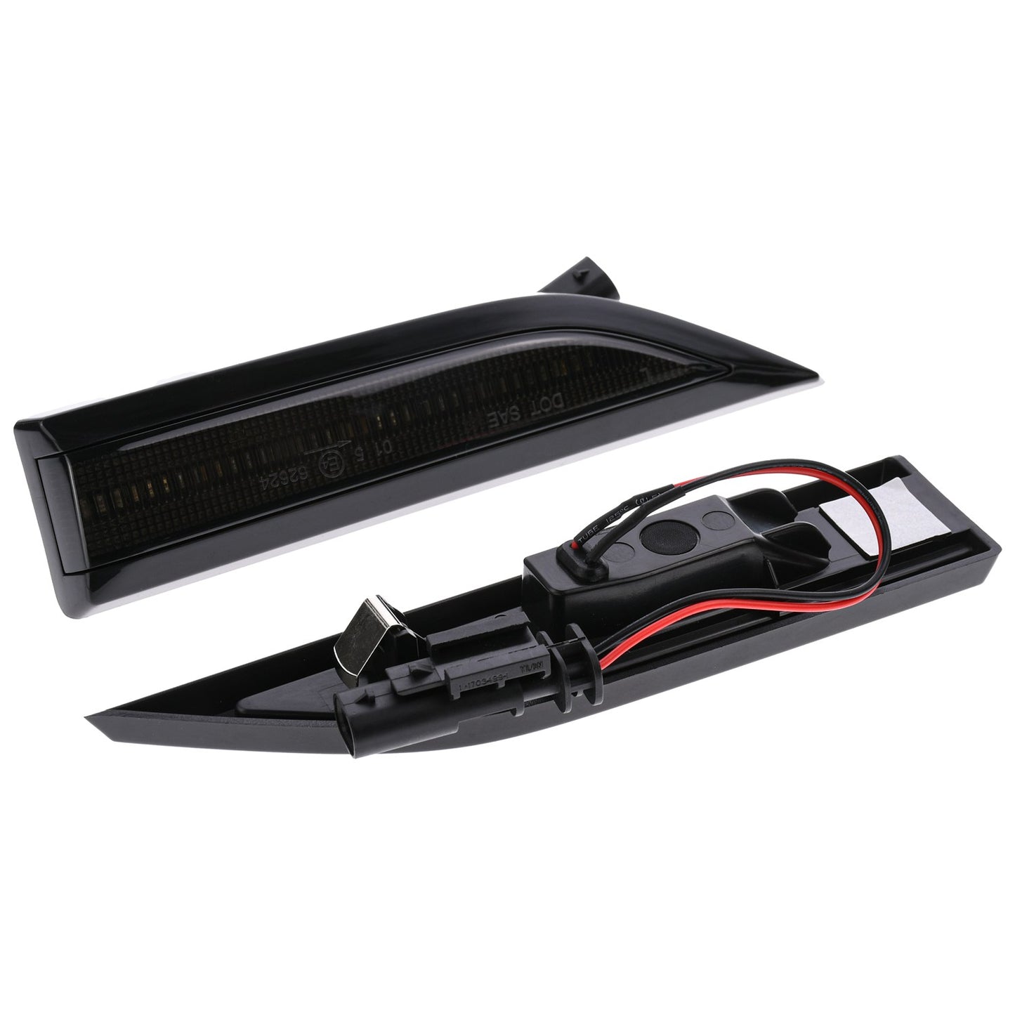 BRANDT Seitenblinker Set LED Kotflügel Blinker + Kabel Schwarz passend für VW T6 SG Transporter Multivan Caravelle Multivan 7E 15-19 Blinkleuchten