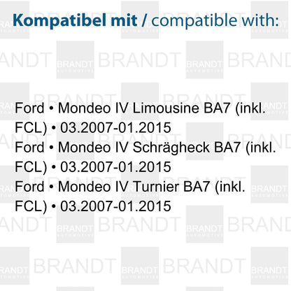 BRANDT Seitenblinker Set LED Kotflügel Blinker + Kabel Schwarz passend für Ford Mondeo IV Schrägheck Limousine Turnier BA7 07-15 Blinkleuchten