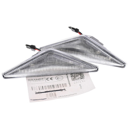 BRANDT Seitenblinker Set LED Kotflügel Blinker + Kabel Weiss passend für Focus I C170 Limousine Turnier Mondeo III B5Y B4Y BWY 98-05 Fließheck Blinkleuchten