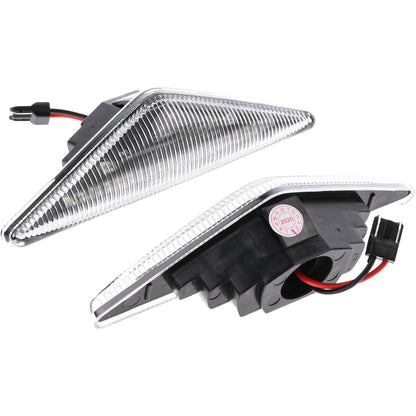 BRANDT Seitenblinker Set LED Kotflügel Blinker + Kabel Weiss passend für Focus I C170 Limousine Turnier Mondeo III B5Y B4Y BWY 98-05 Fließheck Blinkleuchten
