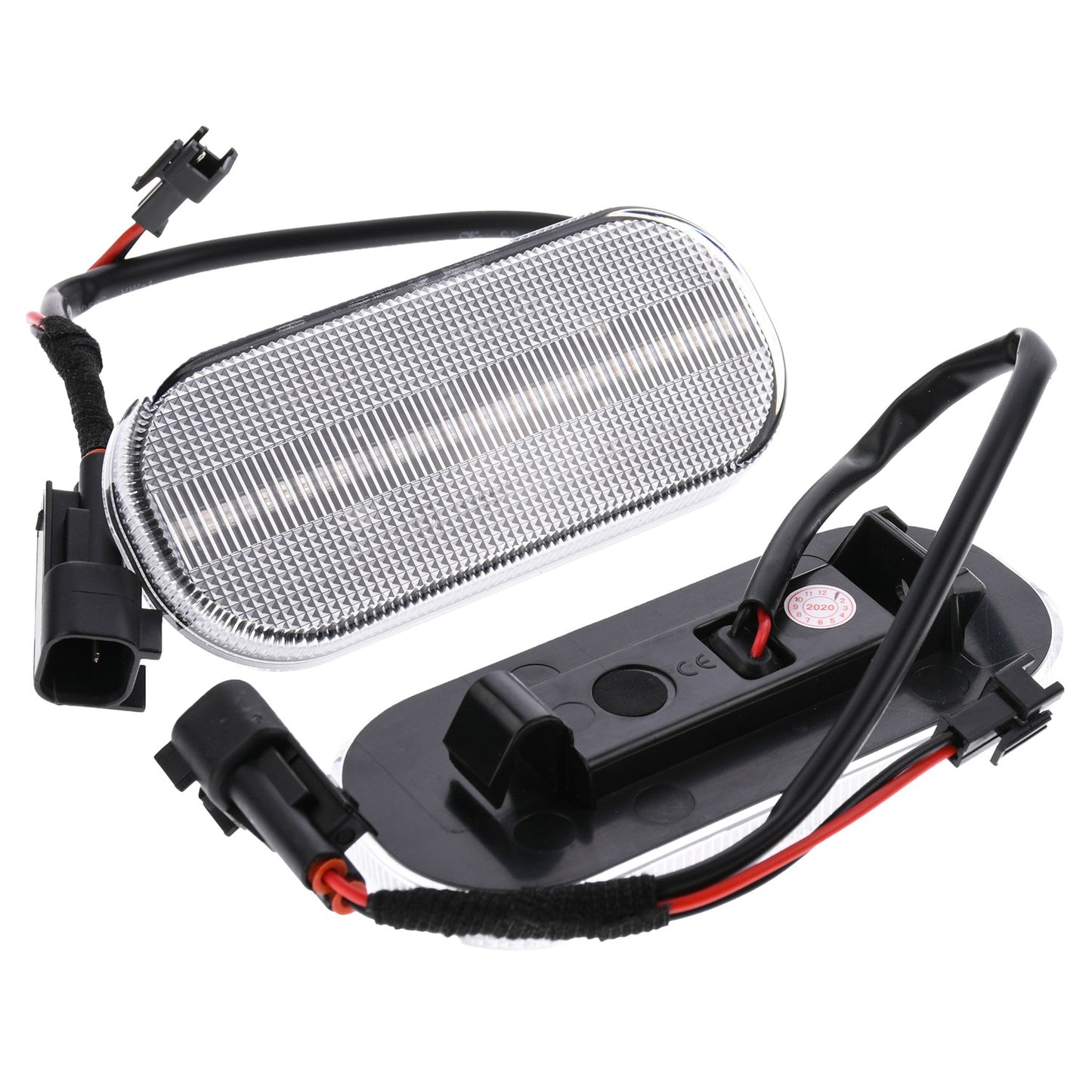 BRANDT Seitenblinker Set LED Seitenmarkierungsleuchte Blinker + Kabel + Widerstände Weiss passend für Ford Transit MK8 VIII V363 14-25 Blinkleuchten